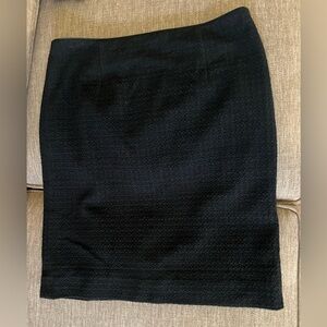 Nanette Lepore Black Wool and Silk Textured Skirt